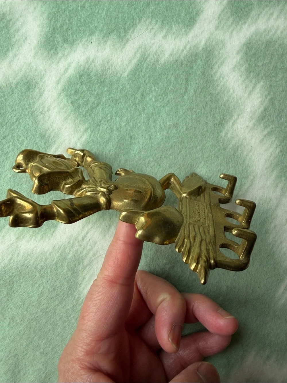Authentic 1960s MBFL Donald Duck brass wall key brackets - rare vintage